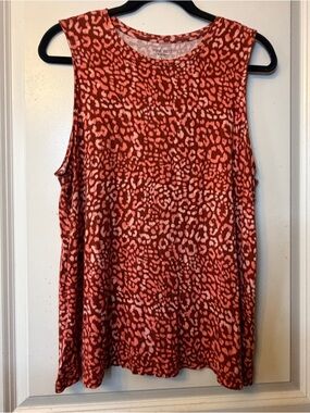 Nine West XL Soft Spun Red and Pink Cheetah-inspired Print